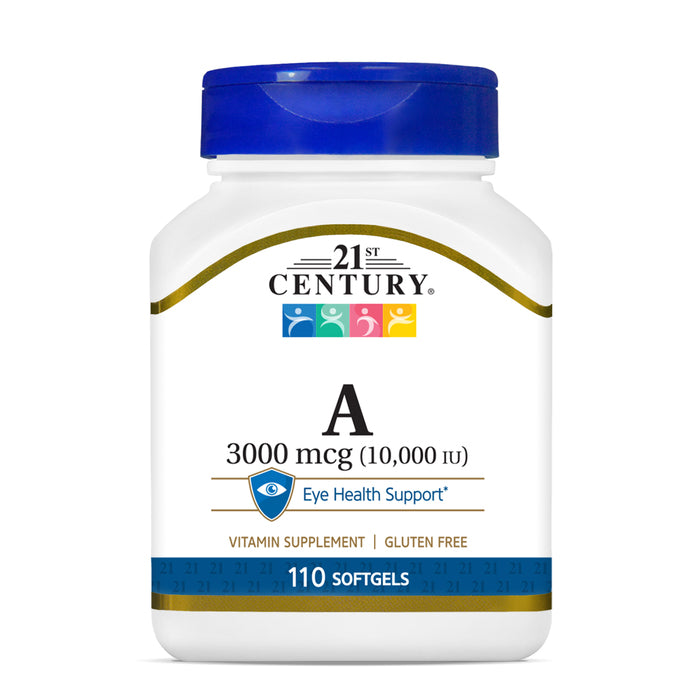 Vitamin A 3000 mcg (10,000 IU) Softgels 110 EA 21st Century