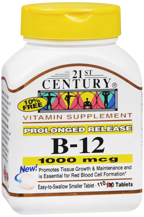 Vitamin B- 12 1000 mcg Prolonged Release Tablets 110 EA 21st Century
