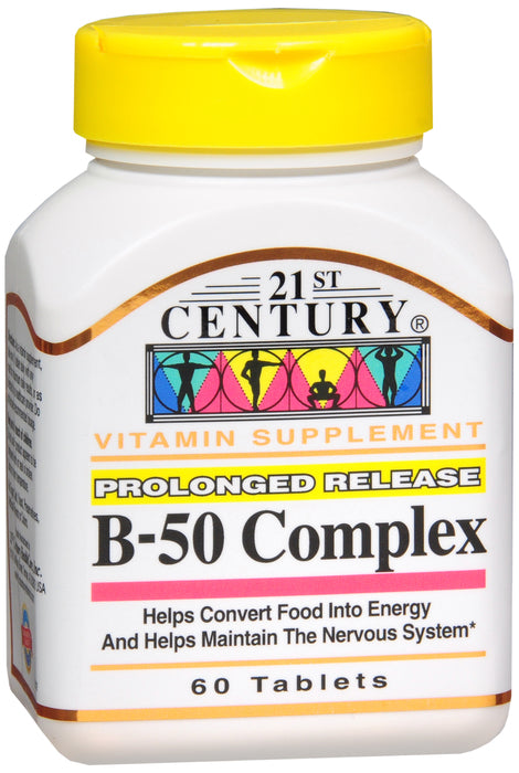Vitamin B- 50 Complex Prolonged Release Tablets 60 EA 21st Century