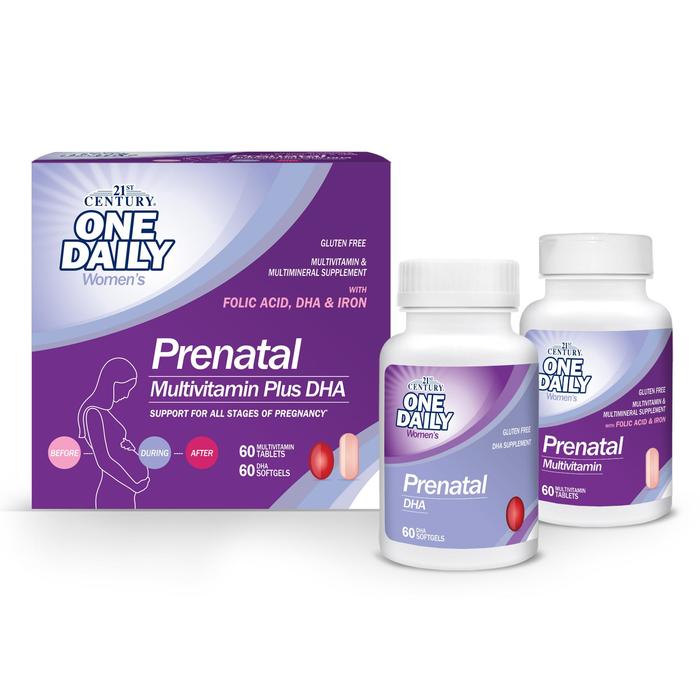 Prenatal  Multivitamin Tablets Plus DHA Softgels 120 EA 21st Century