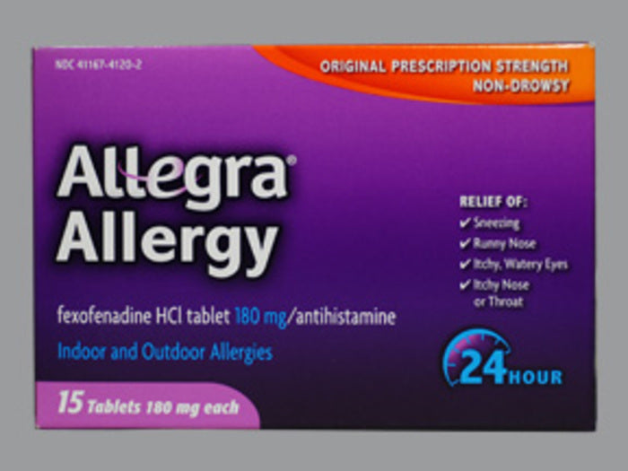 Allegra Allergy 24 Hr Fexofenadine HCl 180 mg Antihistamine Tablets 15 EA