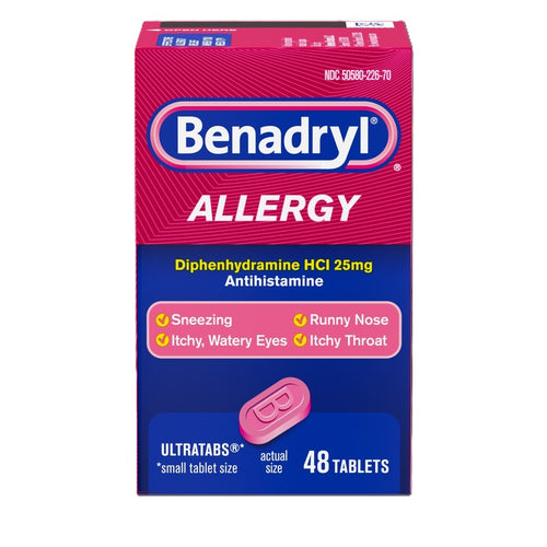 BENADRYL® Allergy ULTRATABS® Tablets with Allergy Relief and Diphenhydramine HCI