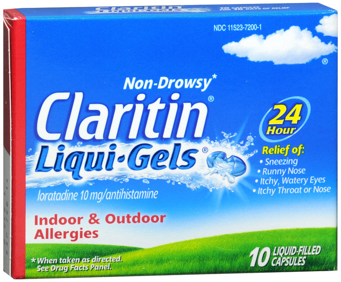 Claritin Loratadine 10 mg/Antihistamine 24 Hour Allergy Liqui-Gels 10 EA