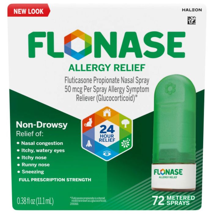 Flonase 24 Hour Allergy Relief Fluticasone Propionate (Glucocorticoid) 50 mcg Nasal Spray 72 EA