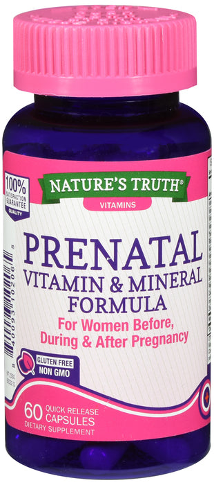 Nature's Truth Prenatal Vitamin & Mineral Formula Quick Release Capsules 60 EA