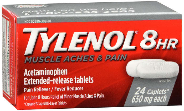 Tylenol 8 HR Muscle Aches & Pain Acetaminophen 650 mg Extended-Release Caplets