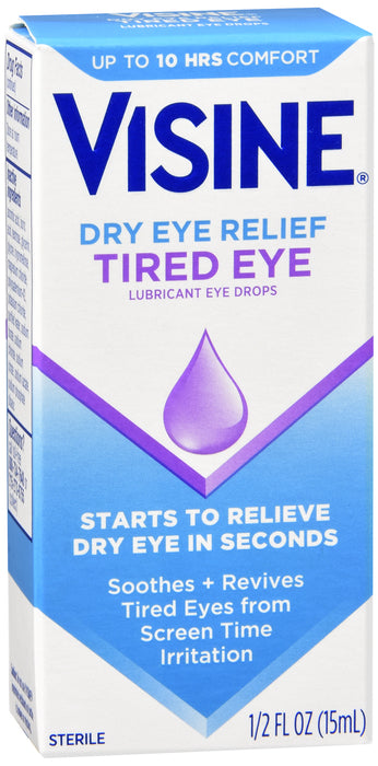 VISINE® Dry Eye Relief Tired Eye Lubricating Eye Drops for Soothing Screen Time Eye Irritations