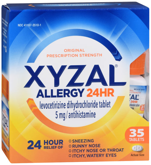 Xyzal Allergy 24 HR Levocetirizine Dihydrochloride 5 mg Tablets 35 EA
